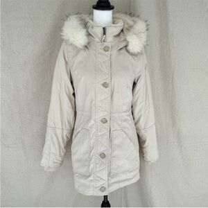 Hollister Women's Faux Fur-Lined Taupe Parka Size S